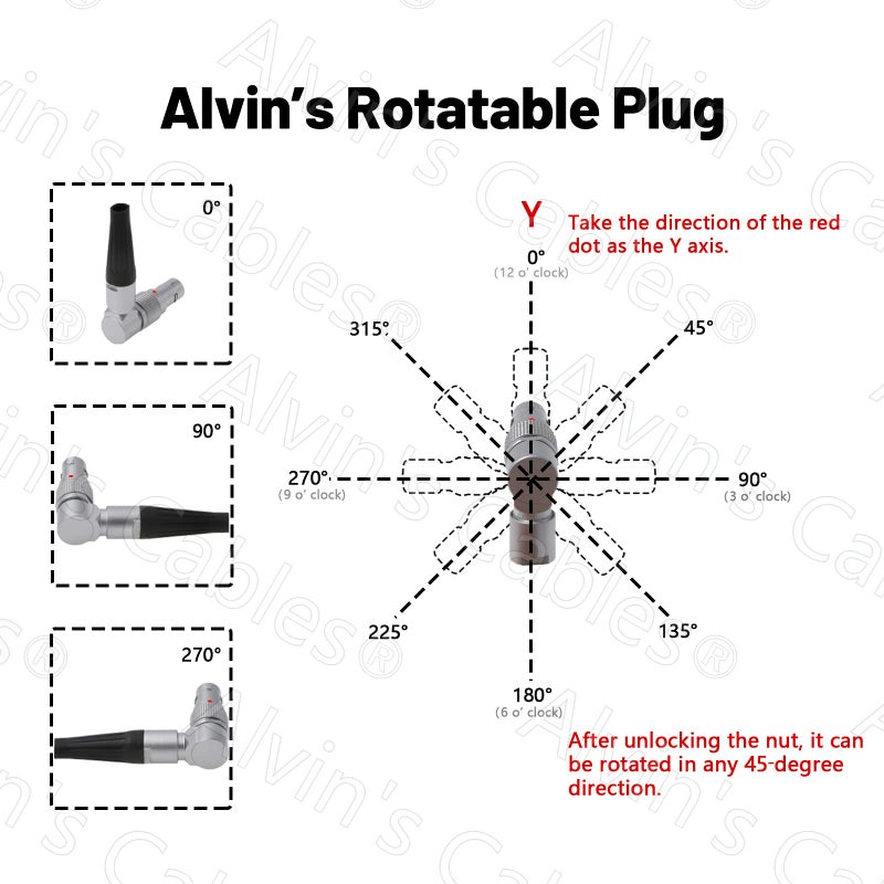 Alvin's Cables Z CAM E2 Flagship Rotatable Right Angle 2 Pin to Straight Lock DC Power Cable for Atomos Ninja V OSEE G7 Monitor Adjustable 90 Degrees 2 Pin Cord for Z CAM E2-S6 E2-F6 E2-F8 - Image 4